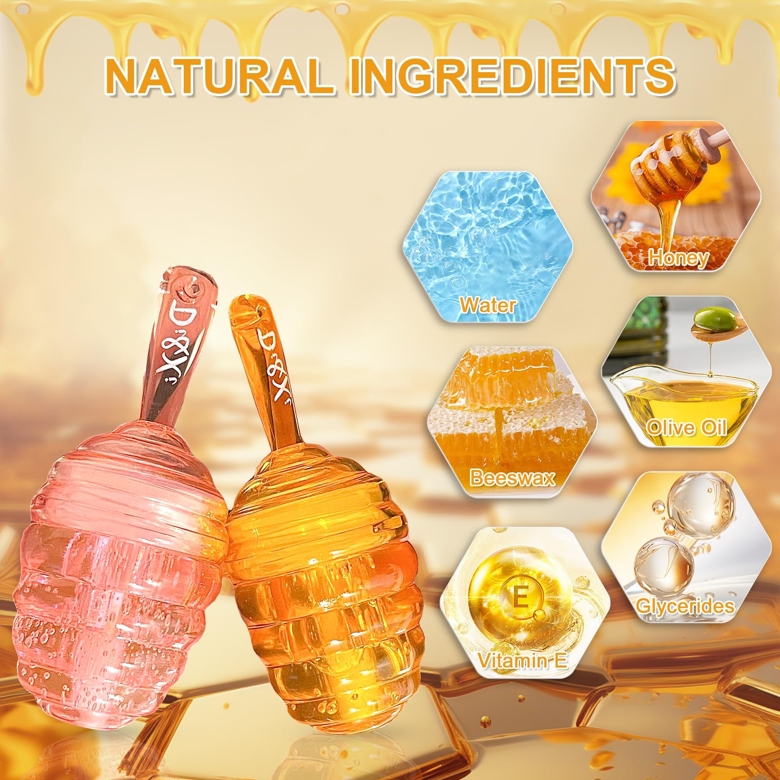 Набор масел для губ 2 шт Honey Прозрачный Бесцветный, фото №2