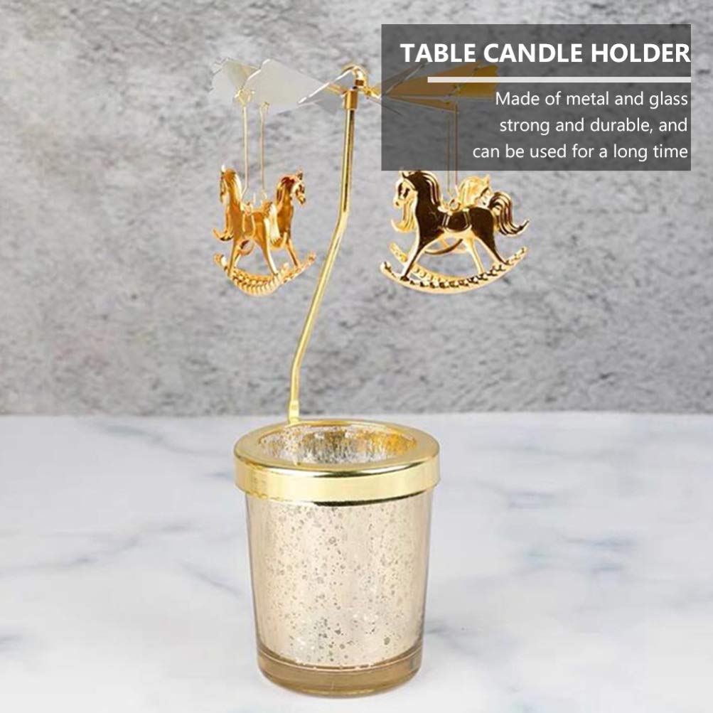 Подсвечник SOLUSTRE Metal Rotating Candle Holder Carousel Candles Рождественский Tea Light Holder, фото №7