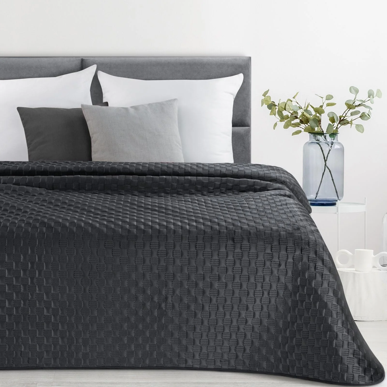 Покривало картате, стильний плед з картатим візерунком, фото №1