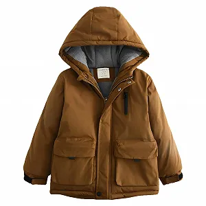 Куртка-парка для мальчиков Amropi с капюшоном, на флисовой подкладке, ветрозащитная - Фото 1