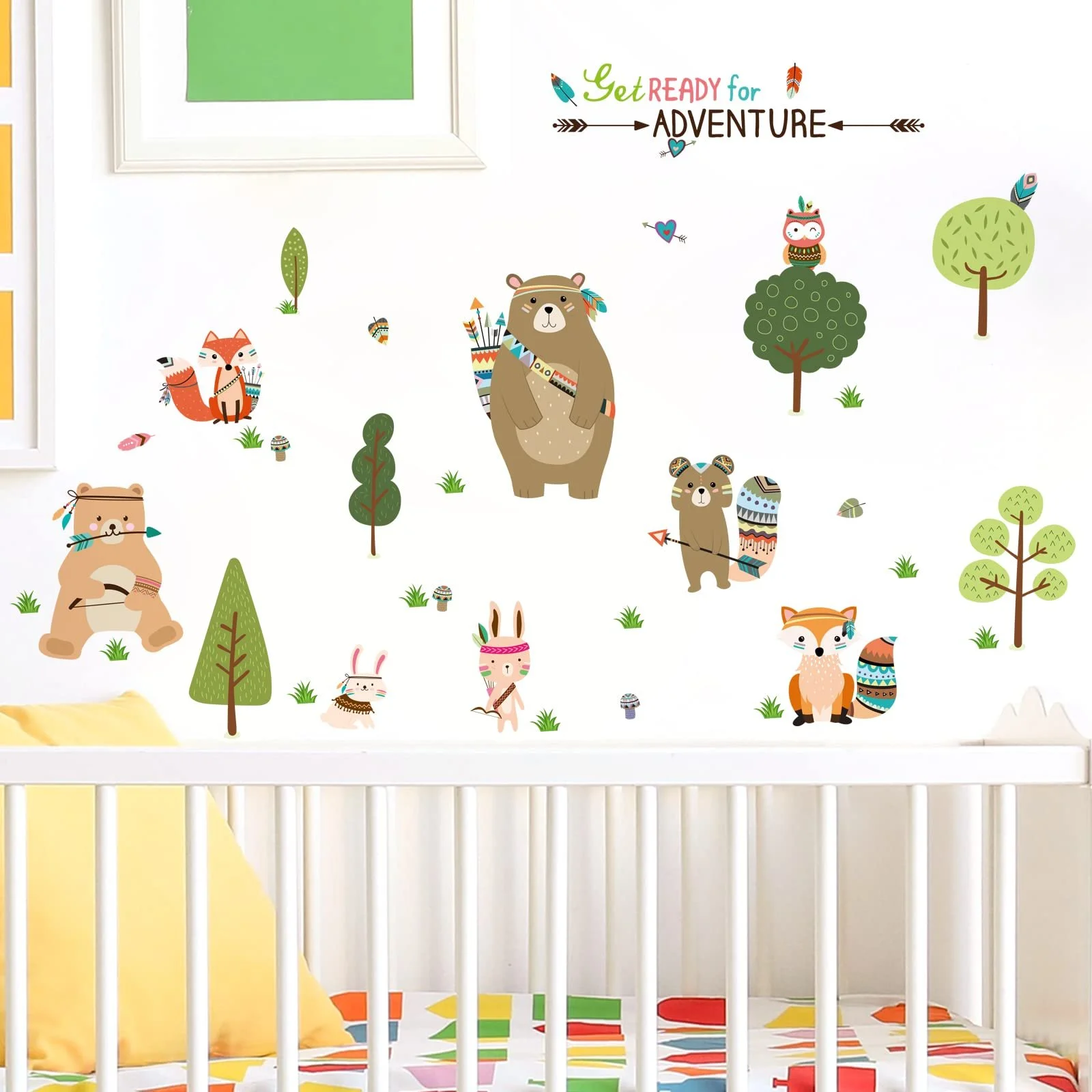 Наклейки на стіну WandSticker4U Індіанський набір Лісові тварини Зелений, фото №4 Наклейки на стіну WandSticker4U Індіанський набір Лісові тварини Зелений, фото №4