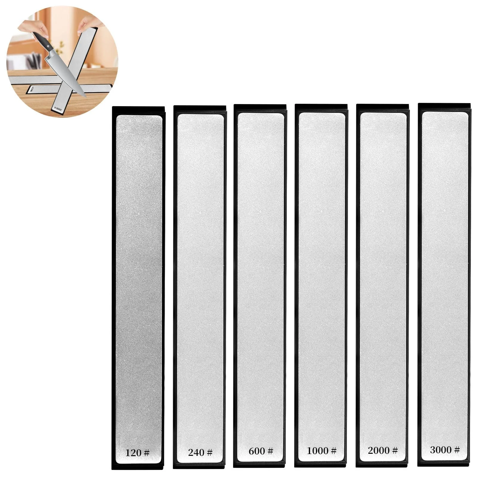 Набір алмазних точильних каменів 6 шт. 120# 240# 600# 1000# 2000# 3000# для кухні, фото №8