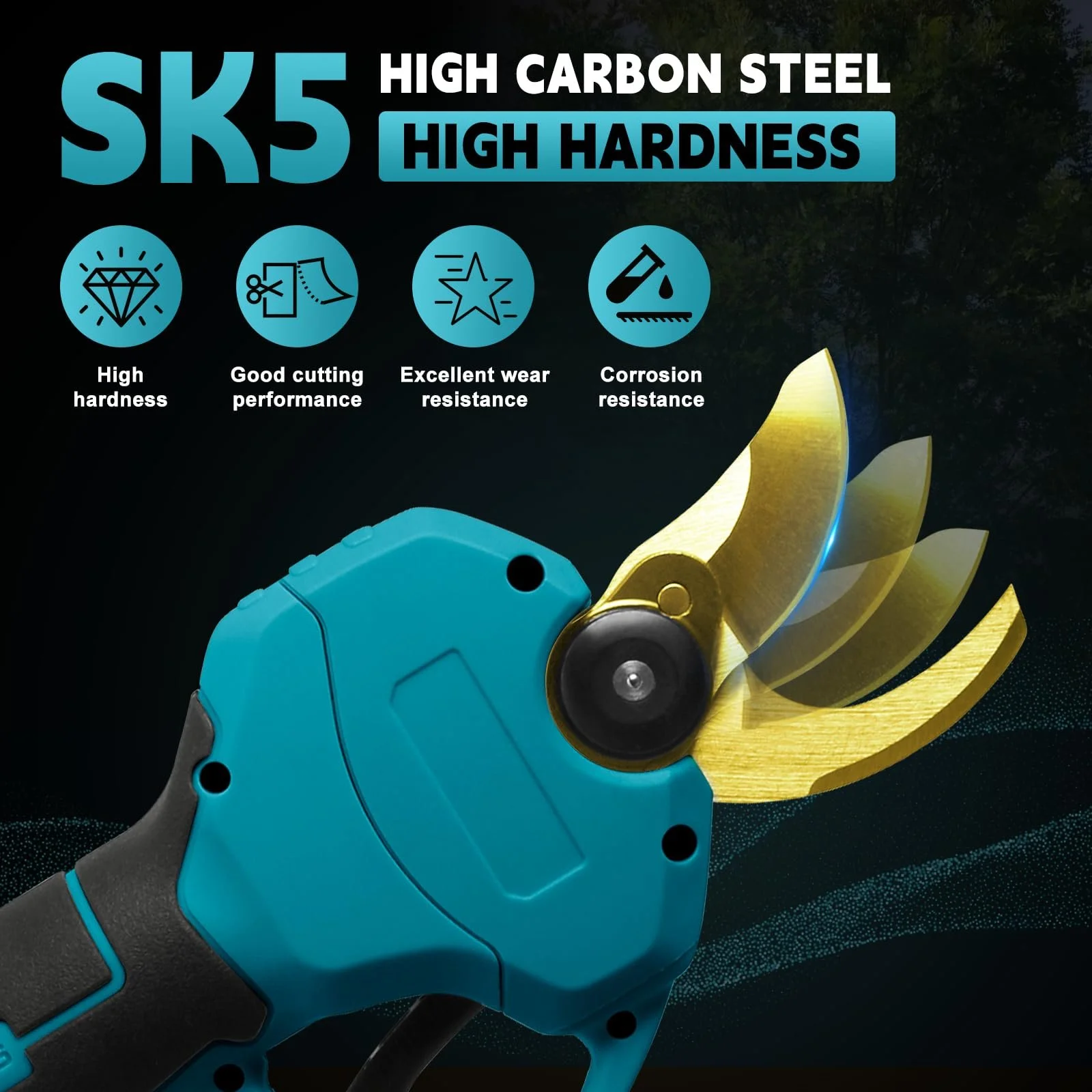 Акумуляторні гілкорізи з акумулятором і зарядним пристроєм 21 В 2000 мАг, професійні безщіткові електричні ножиці для обрізки з РК-дисплеєм, фото №5