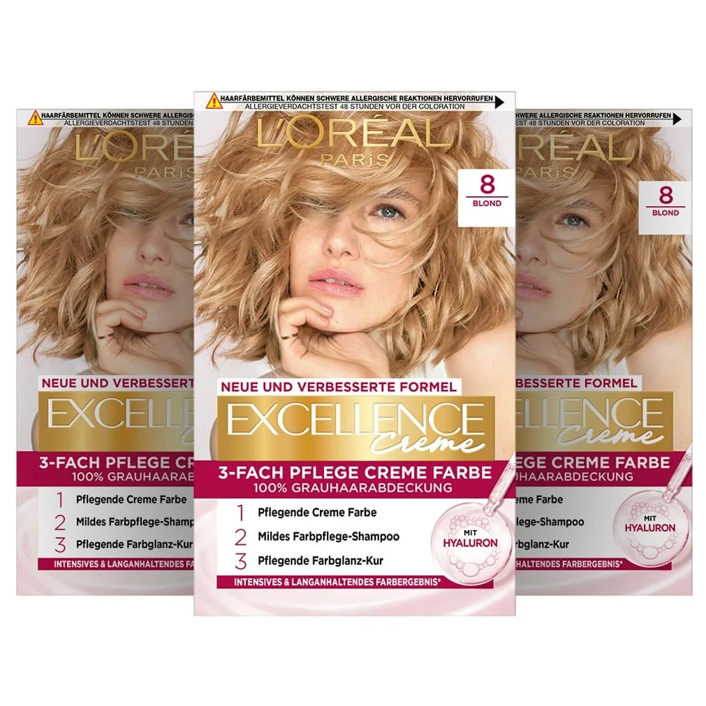 Крем-фарба L'Oréal Paris Excellence 3 x 268 г, фото №1 Крем-фарба L'Oréal Paris Excellence 3 x 268 г, фото №1