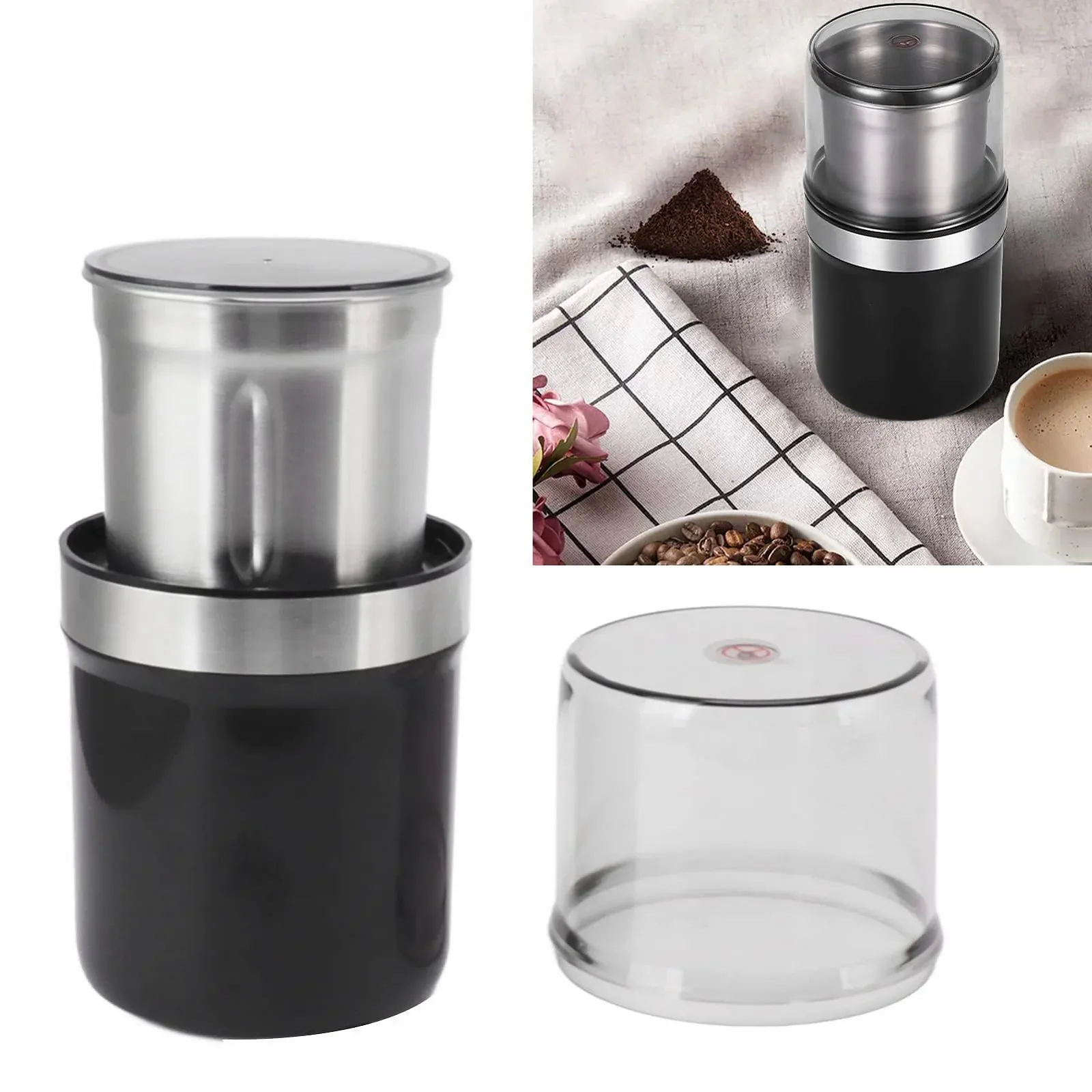 Электрическая кофемолка Tyenaza Маленькая электрическая 100 г Емкость Лезвие из нержавеющей стали Портативная, фото №4