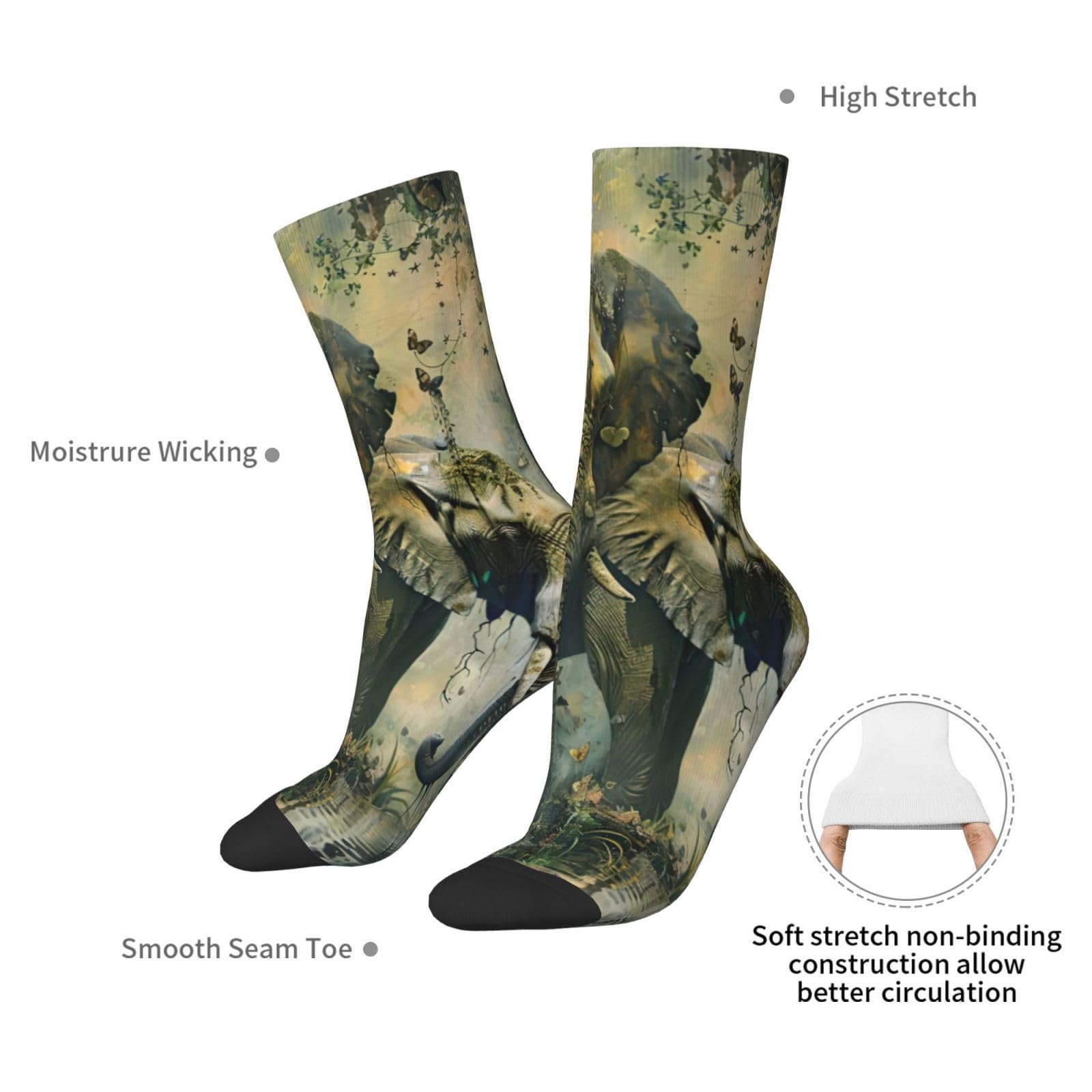 Носки Слоник (рисунок) для спорта, ежедневной носки, активного отдыха и повседневного стиля, фото №7