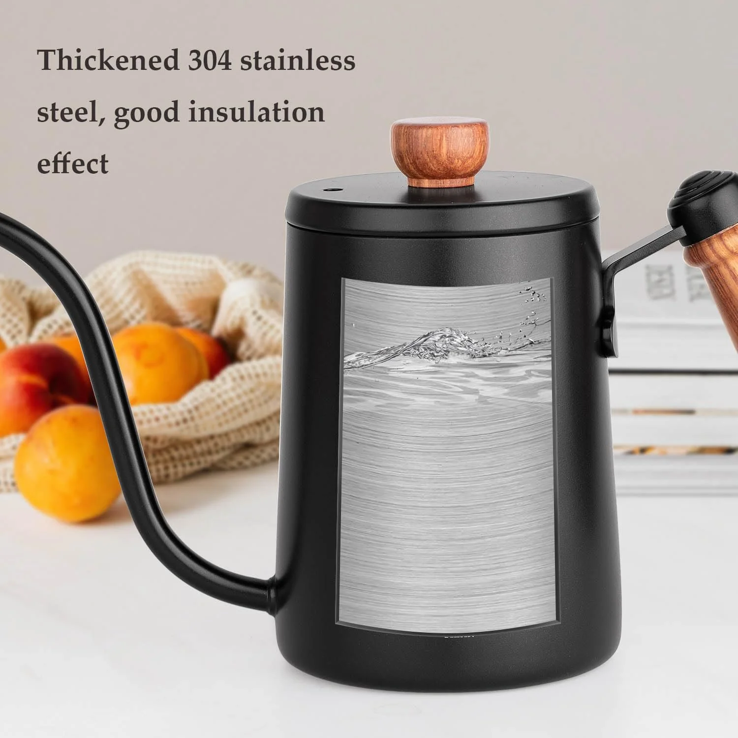 Кавник MERMOO YILAN 600 мл з гусячою шиєю, кавник для крапельної кави, чайник для приготування кави Pour Over, фото №5