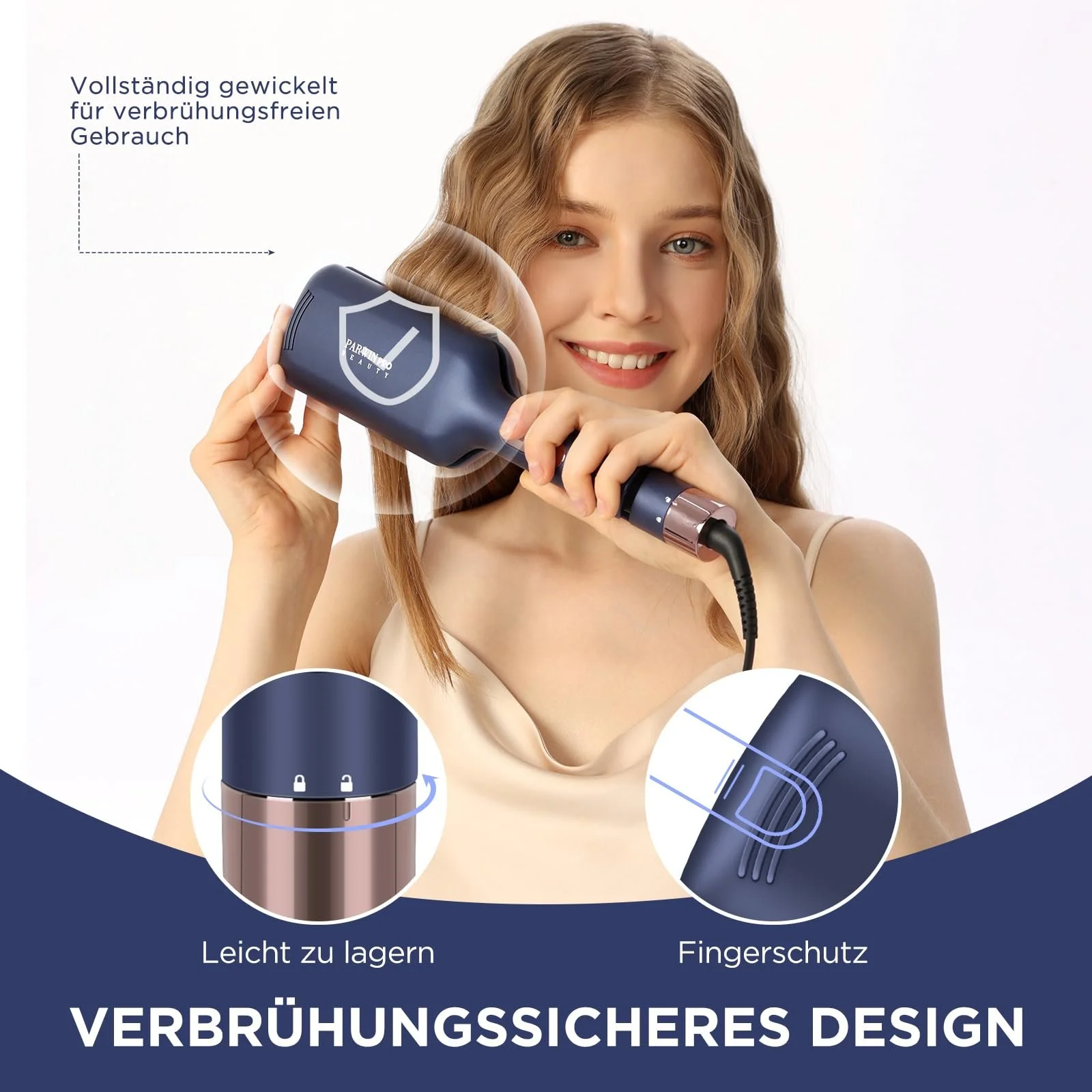 Тройная плойка для волос PARWIN PRO BEAUTY 32 мм 2 цилиндра 4 температурных режима Прусский синий, фото №3 Тройная плойка для волос PARWIN PRO BEAUTY 32 мм 2 цилиндра 4 температурных режима Прусский синий, фото №3