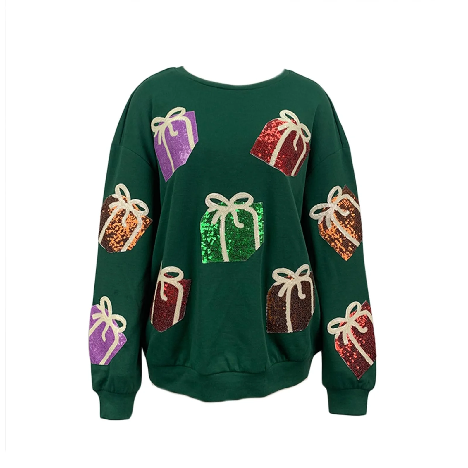 Жіночий Різдвяний Світшот SANSIWU Вільний Блискітки, фото №4 Жіночий Різдвяний Світшот SANSIWU Вільний Блискітки, фото №4