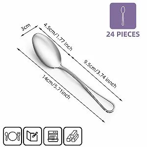 Ложка чайна з нержавіючої сталі Набір з 24 штук 14 см synthetic.ua - Фото 1