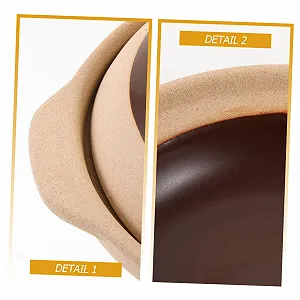 Керамическая кастрюля SOLUSTRE с крышкой термостойкая энергосберегающая для газовых плит с нескользящими ручками для супов и тушения synthetic.ua - Фото 1