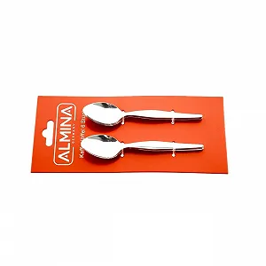 Кофейная ложка Almina Набор 6 штук Хром Нержавеющая сталь Серебро synthetic.ua - Фото 1