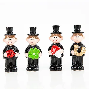 Трубочист Logbuch-Verlag 4 фигурки трубочиста 5 см с символами удачи. Небольшой подарок на счастье - Фото 1