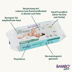 Детские органические салфетки Bambo Nature, 50 штук в упаковке synthetic.ua - Фото 1