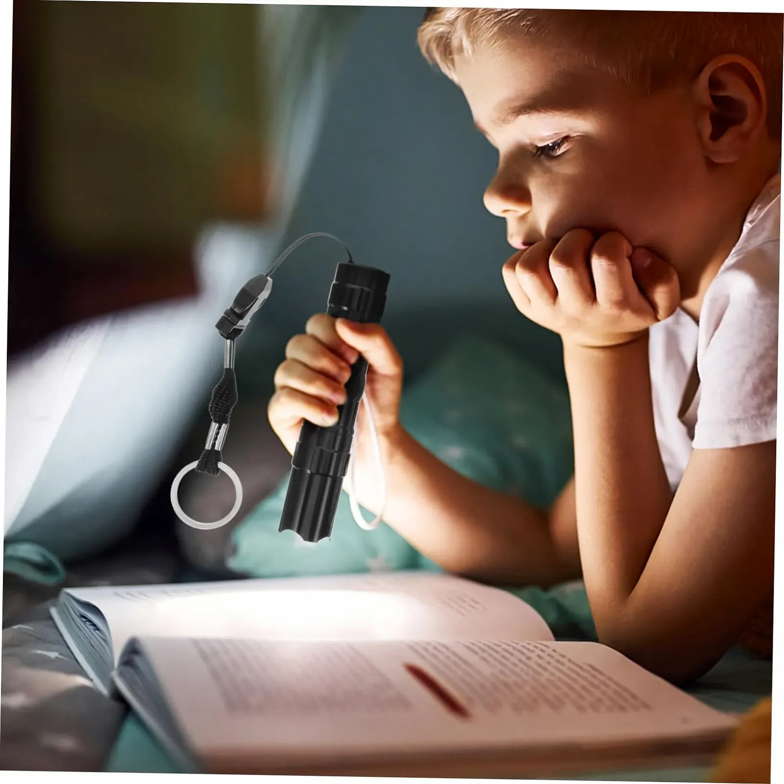 Ліхтарик Алюмінієвий сплав Компактний Водонепроникний Міцний Для екстреного використання Брелок Срібний/Чорний, фото №7