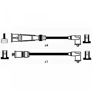 Комплект проводів запалювання NGK 2573 для AUDI SEAT SKODA VW LAMBORGHINI BENTLEY synthetic.ua - Фото 1