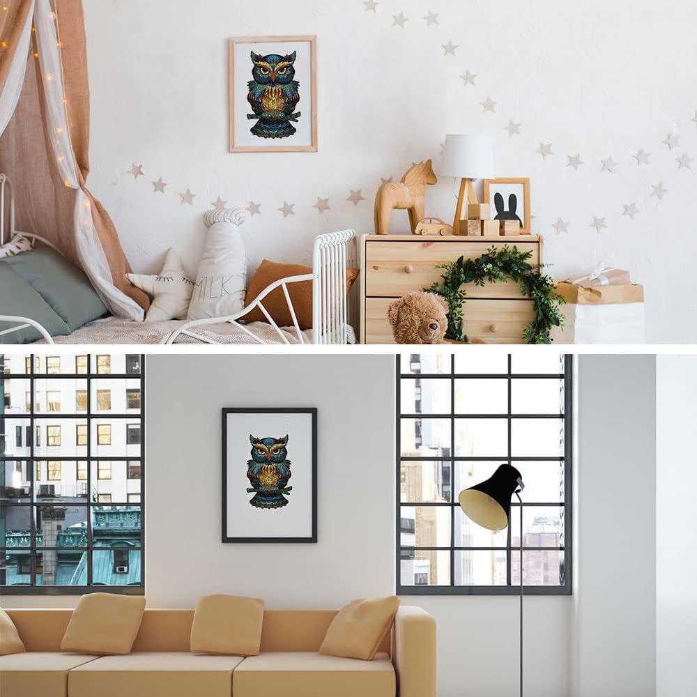 Деревянный пазл OSDUE Eagle Puzzle 100 элементов форма орла 16 x 26.3 см в деревянной коробке, фото №6