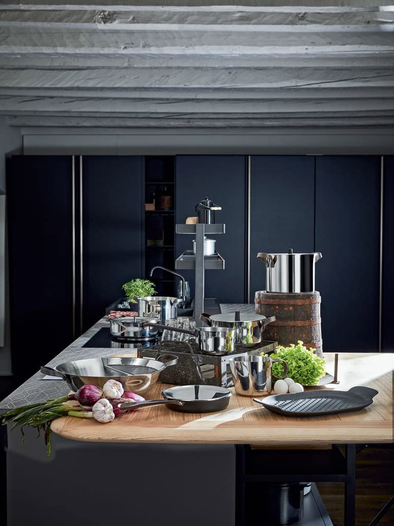 Кастрюля Alessi PU101/16 с двумя ручками нержавеющая сталь 11.7 x 22.5 x 21.7 см коричневая, фото №3