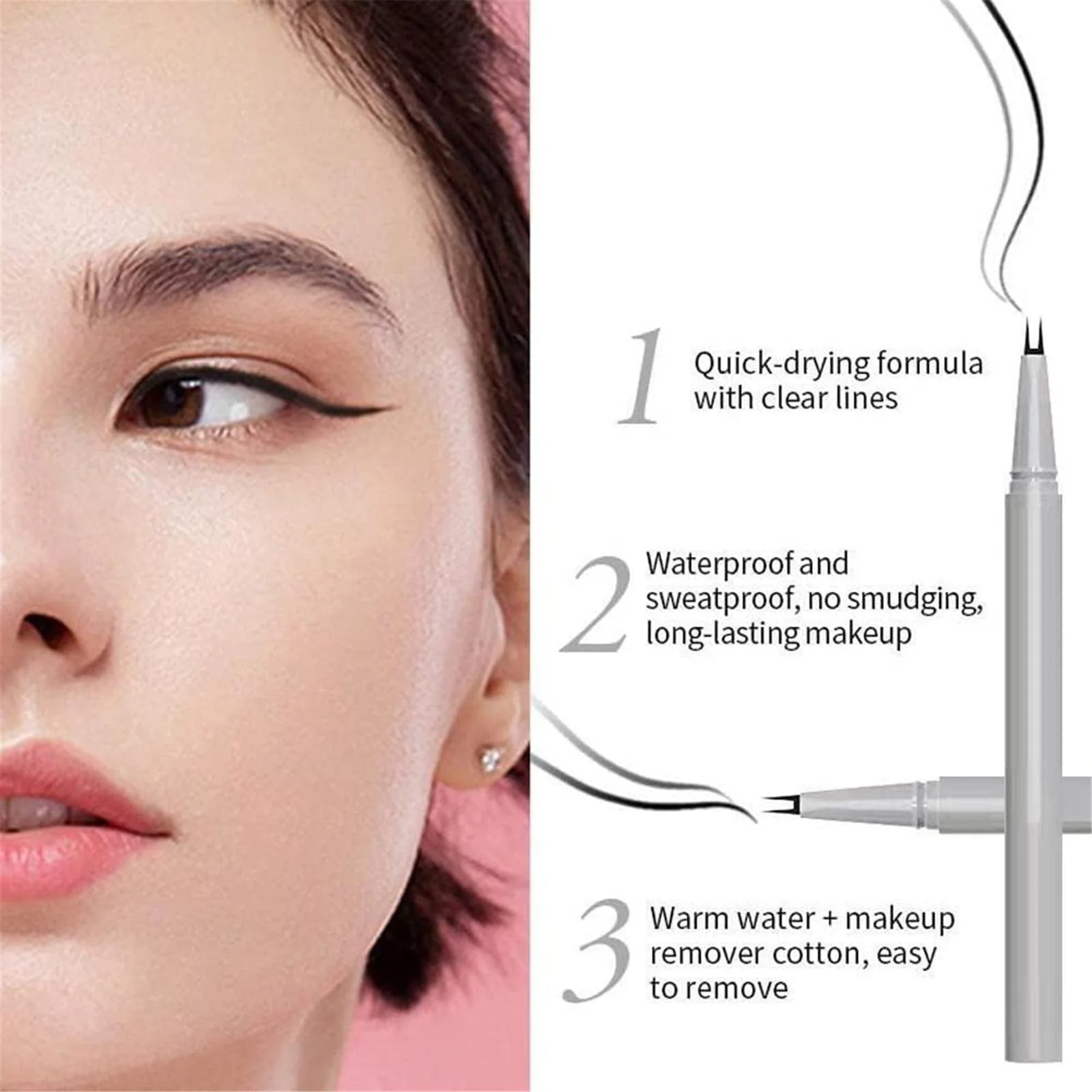 Олівець для нижніх вій з подвійним кінчиком, Водостійкий, фото №2