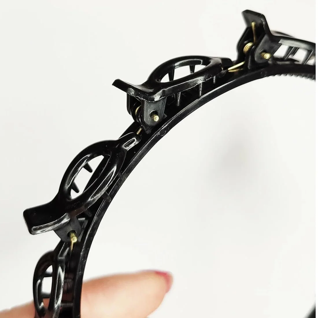 Обруч для волос с зубцами и клипсами, фото №4