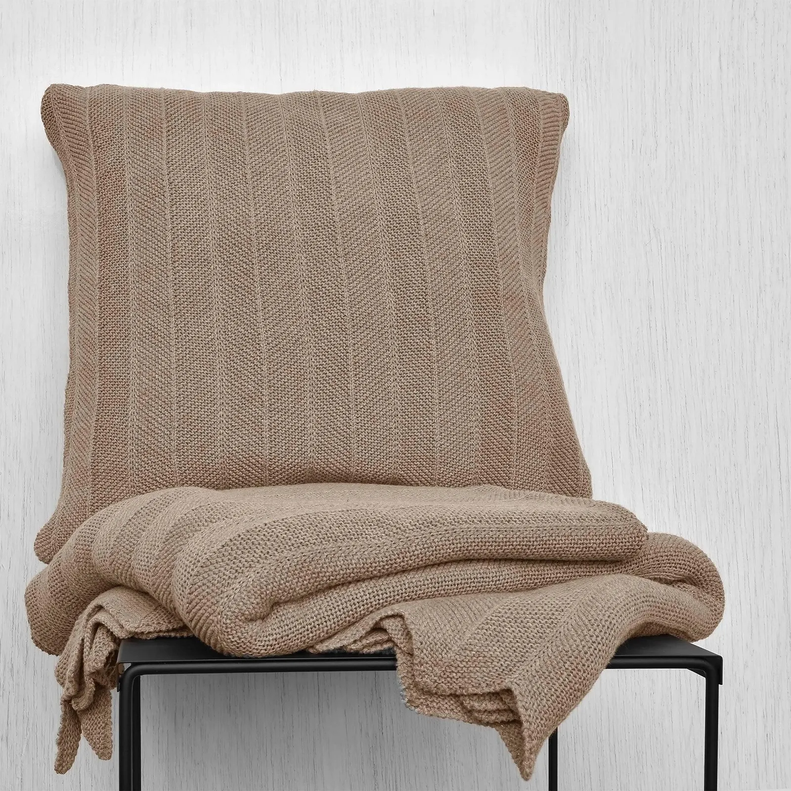 Покривало Nielsen HOME Milo Тонка в'язана 150 x 200 см Вершково-білий 100% Бавовна Ялинка, фото №9