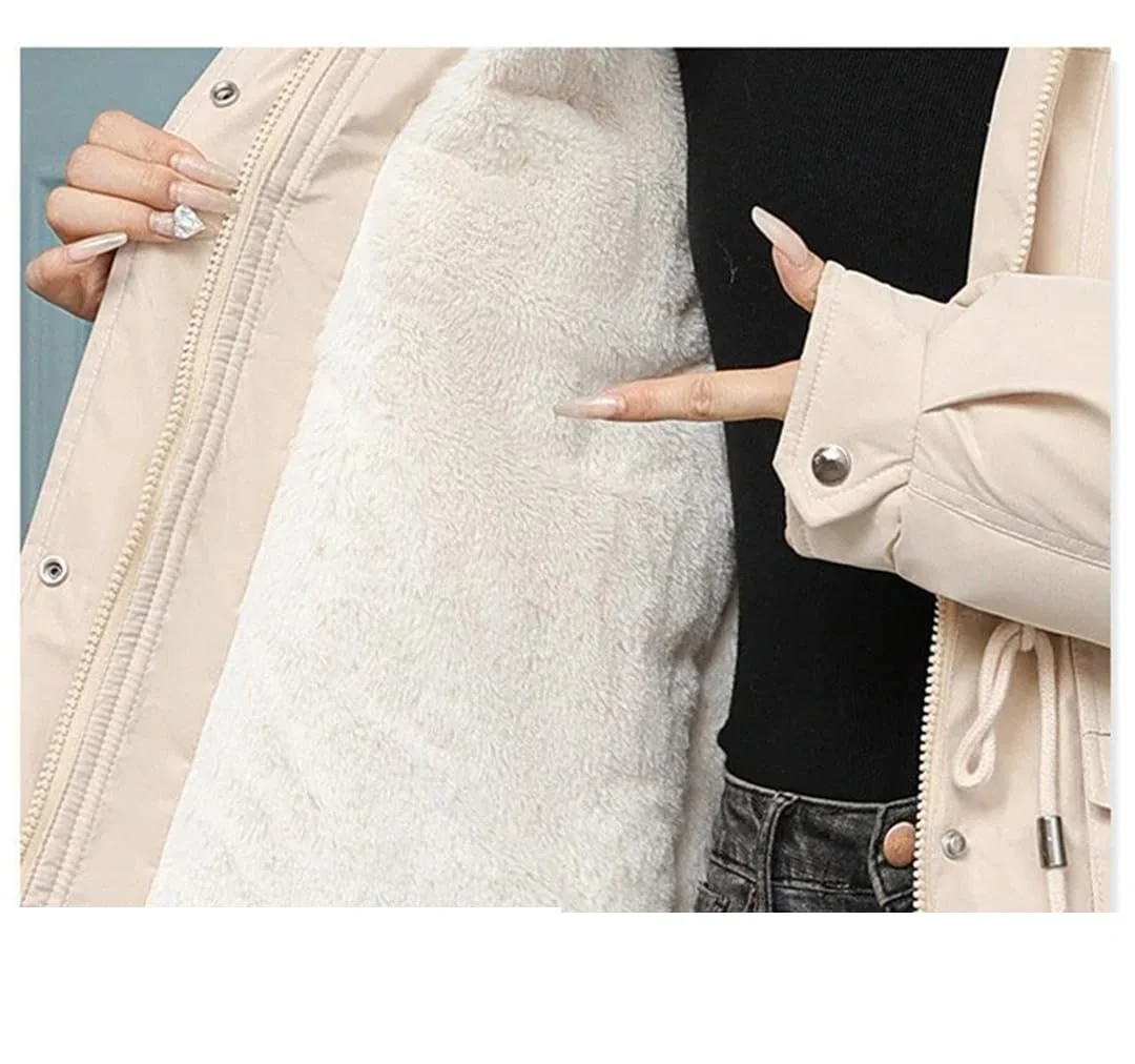 Женское пальто Adhdyuud с карманом, хлопковой подкладкой, капюшоном, длинное, на молнии, зимнее, фото №7 Женское пальто Adhdyuud с карманом, хлопковой подкладкой, капюшоном, длинное, на молнии, зимнее, фото №7