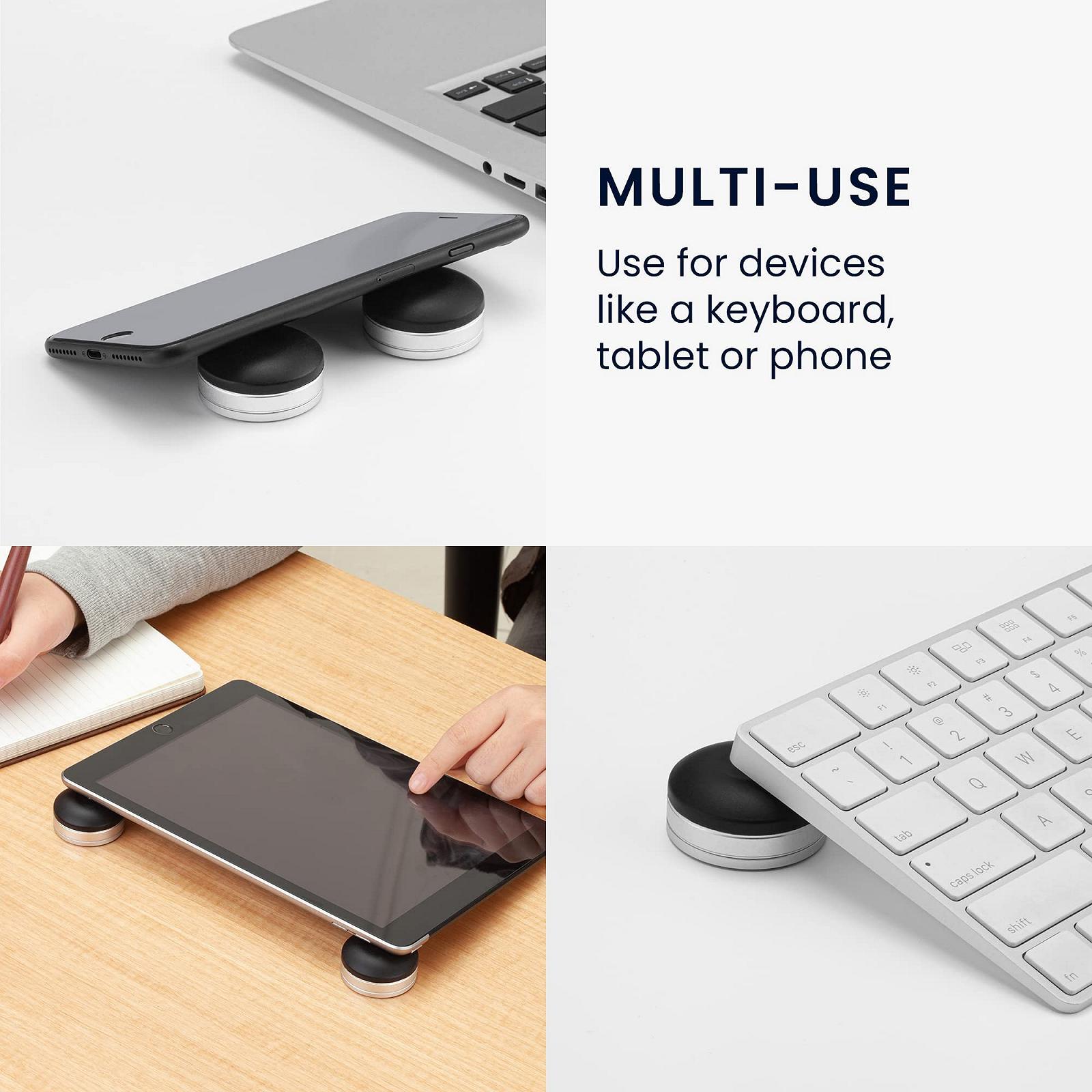 Подставка для ноутбука kwmobile Small Universal - Защита от перегрева, приподнятая подставка для ноутбука - Регулируемая высота - Черный Серебряный, фото №4