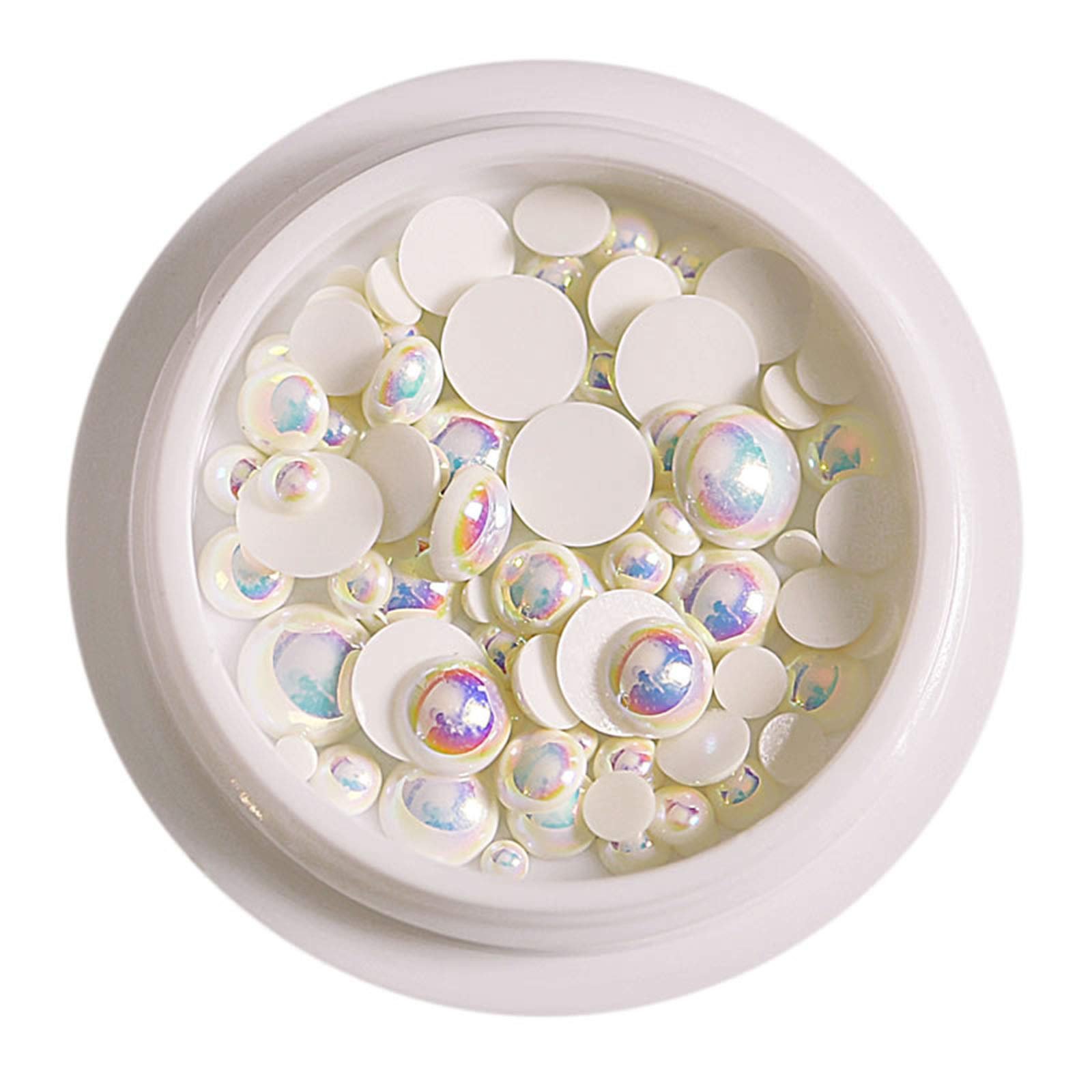Жемчуг для ногтей Полукруглый белый, 2 коробки, фото №1
