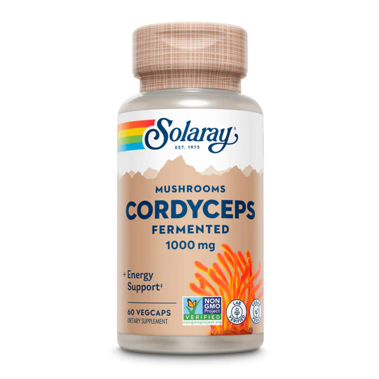 Org Grown Fermented Cordyceps 1000mg 60 vcaps, фото №1