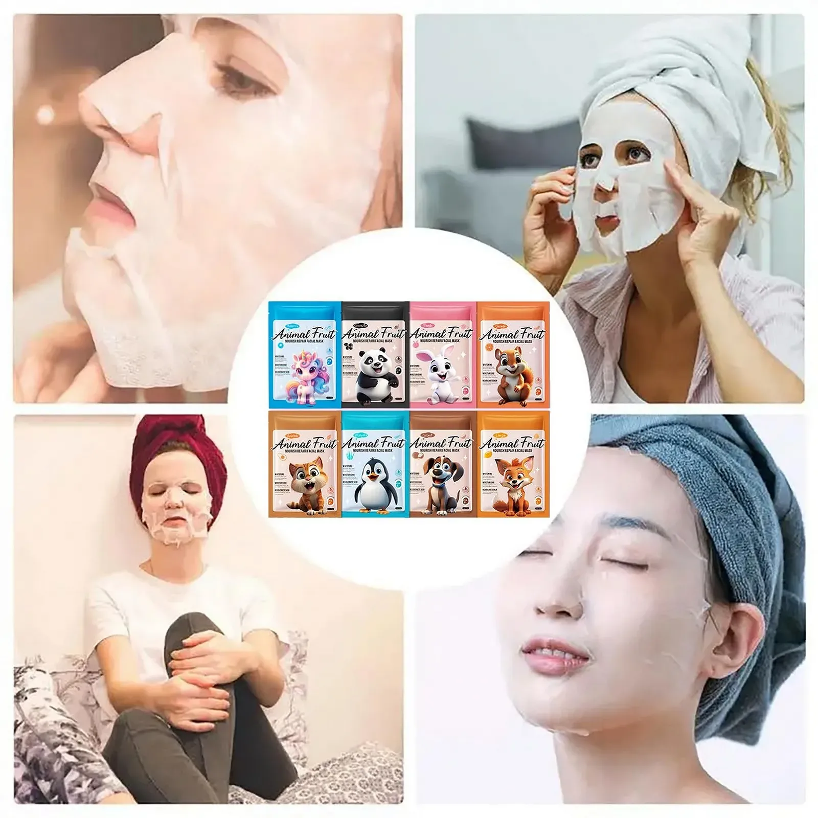 Тканевая маска ARCHIDATE Набор 8 шт Увлажняющая Маска для лица Женская Гиалуроновая Маска для лица Уход за лицом, фото №7