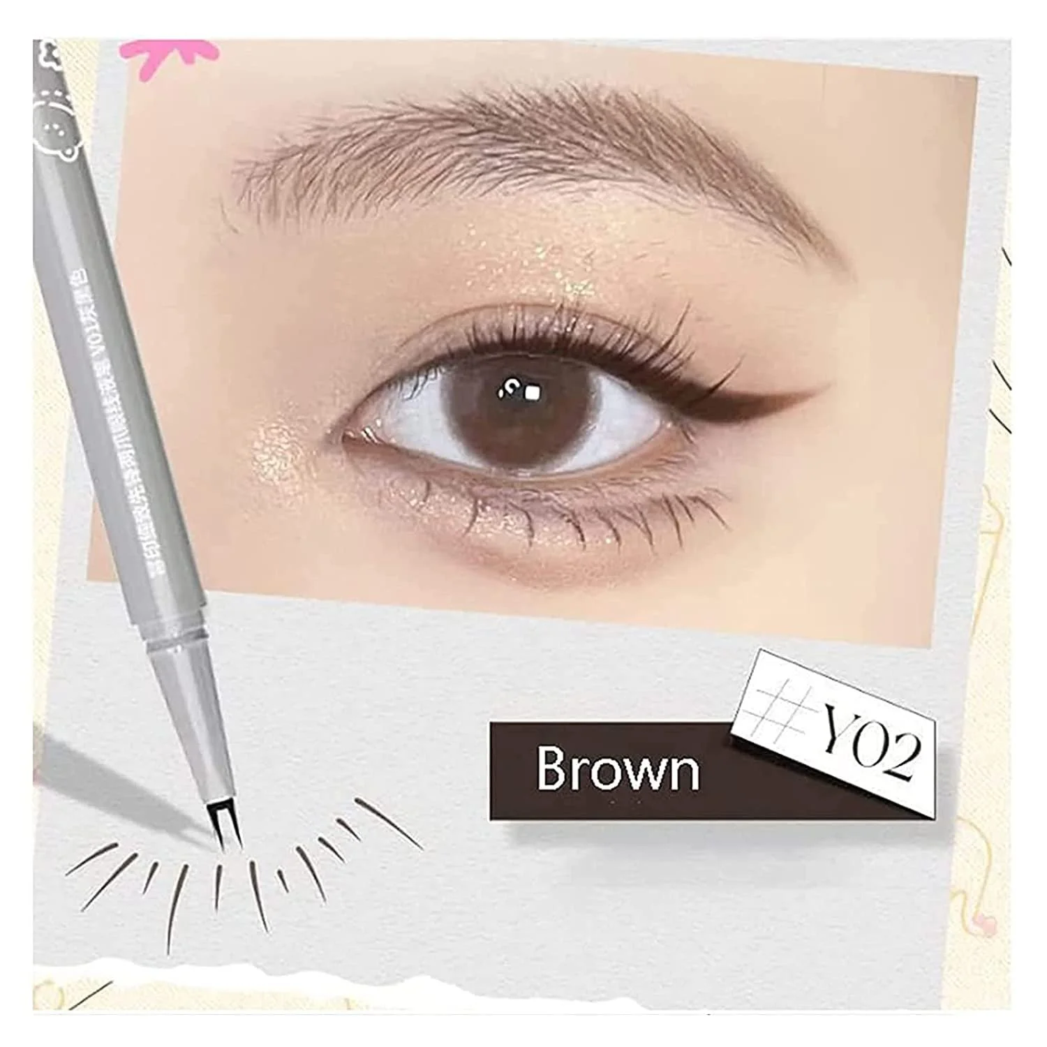 Олівець для вій Подвійний кінчик Водостійкий, фото №6