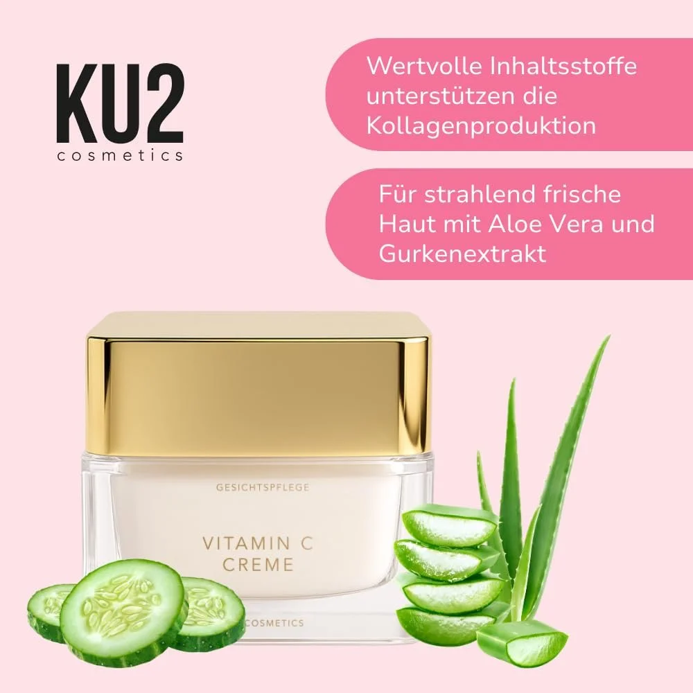 Крем для обличчя KU2 Cosmetics Vitamin C зволожувальний з алое вера та екстрактом огірка 50 мл, фото №2 Крем для обличчя KU2 Cosmetics Vitamin C зволожувальний з алое вера та екстрактом огірка 50 мл, фото №2