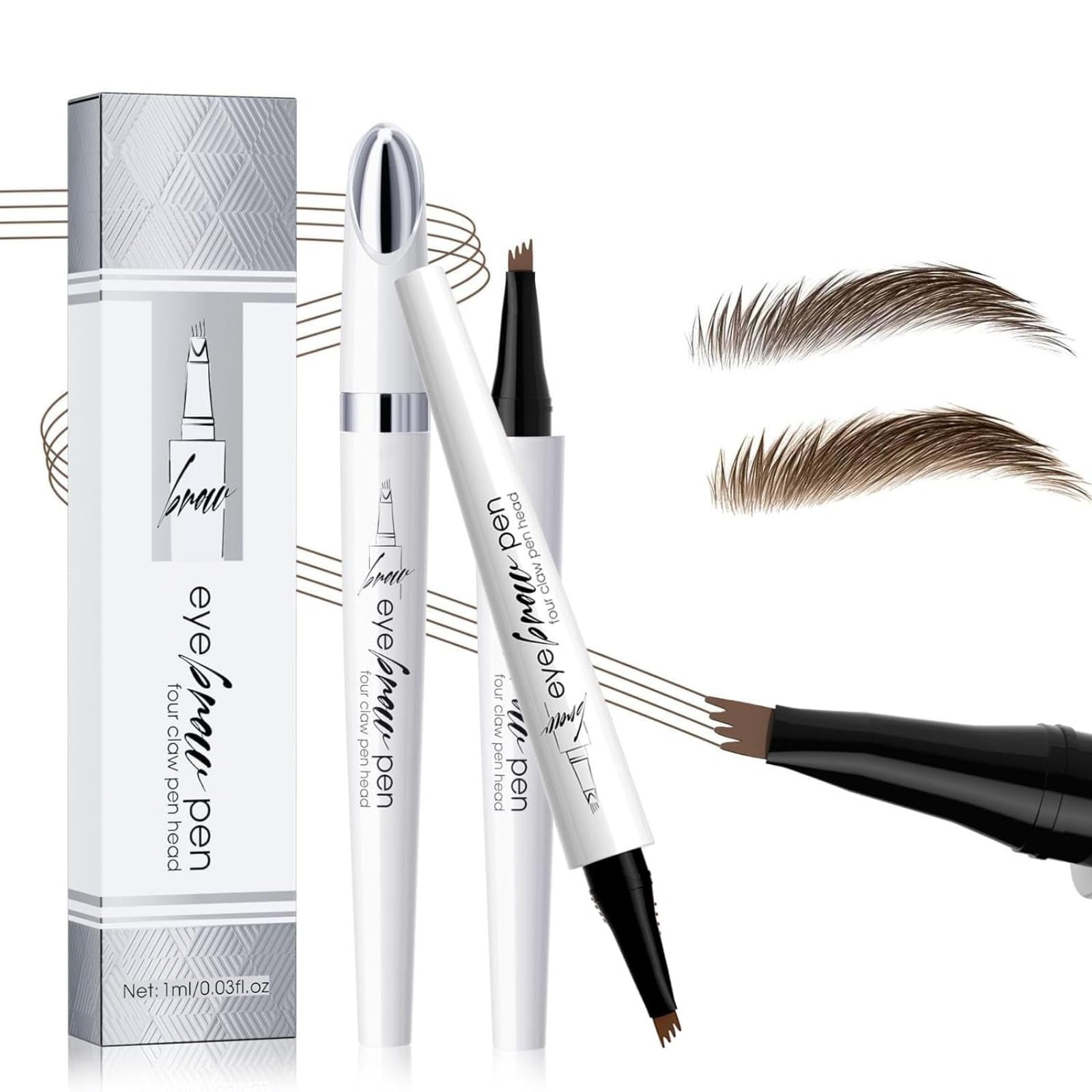 Олівець для брів 3D Microblading Водостійкий Magic з 4-ма Наконечниками Натуральний, фото №1