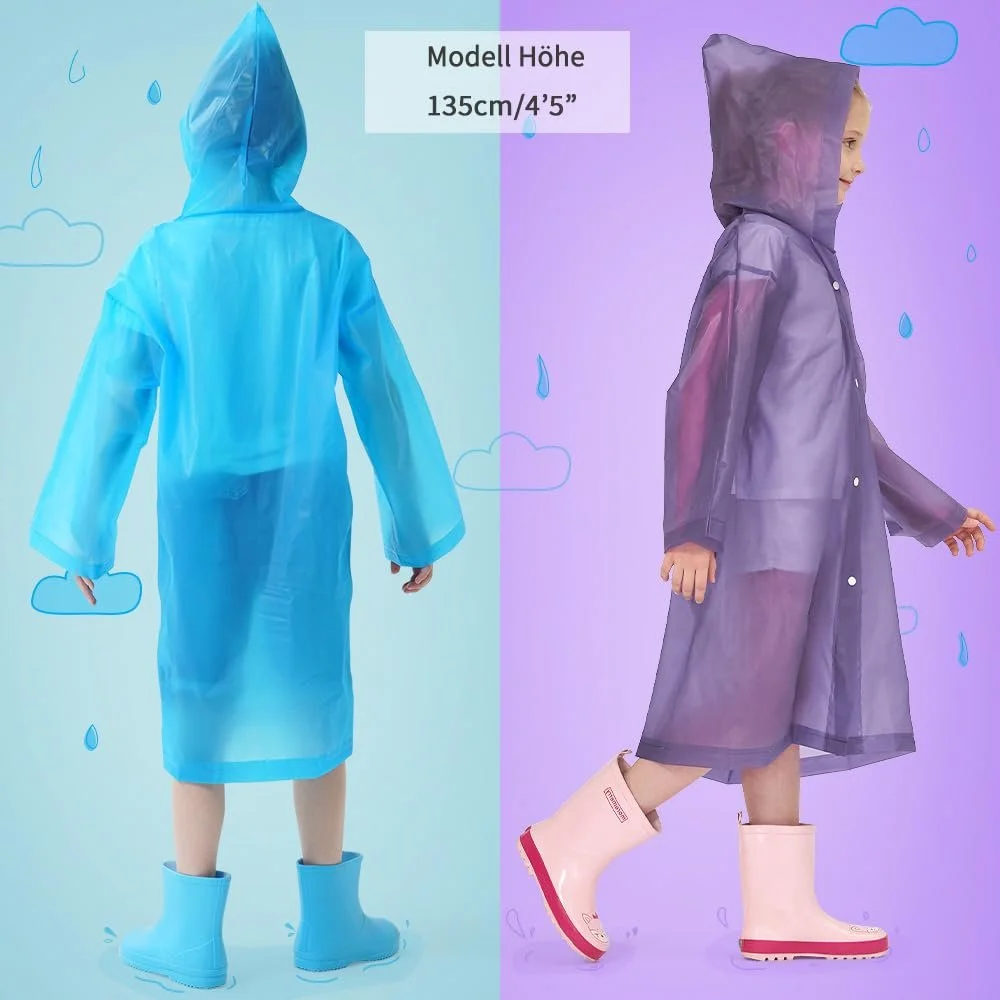 Дитяче дощове пончо Opret (2 шт.) Водонепроникний дощовик багаторазового використання, фото №6