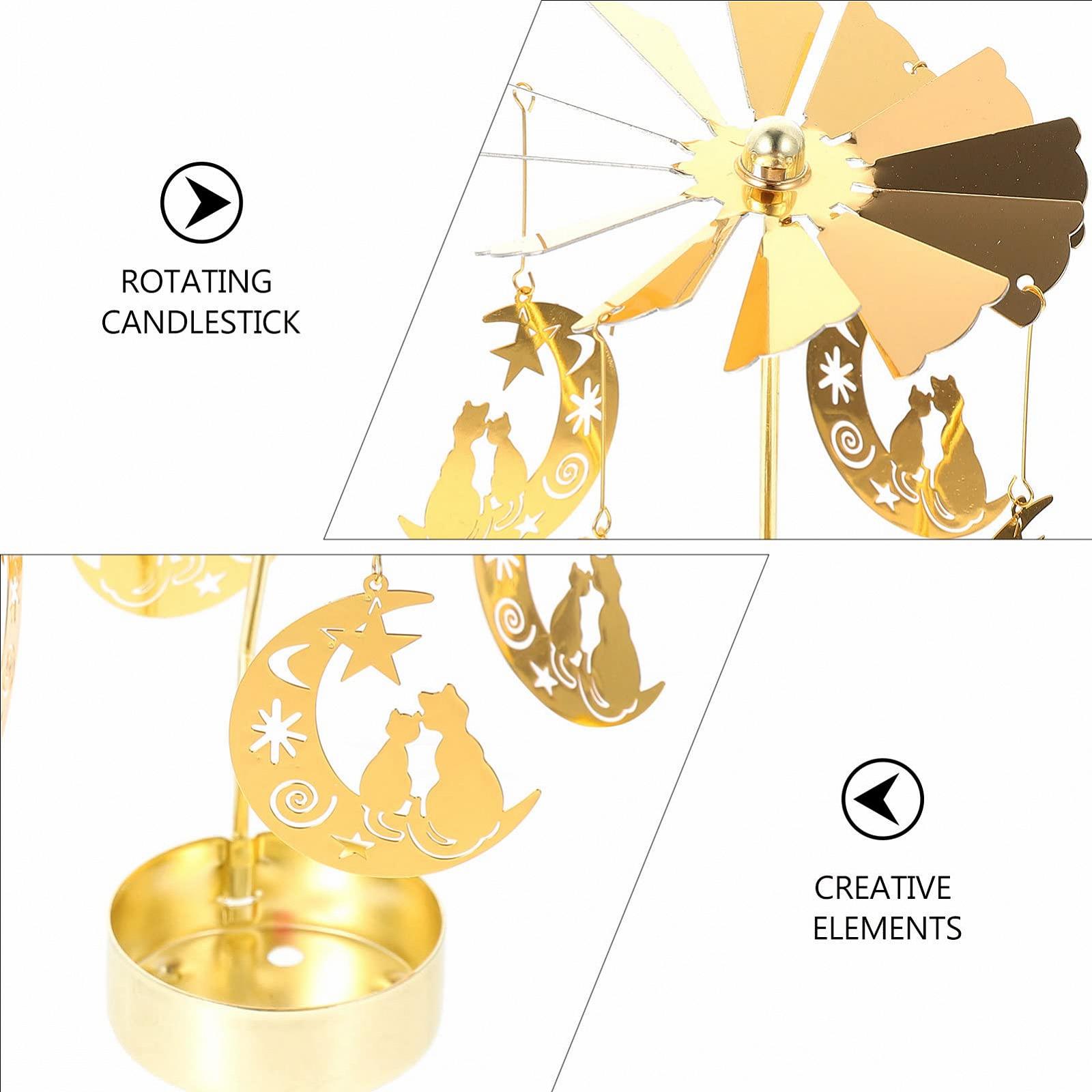 Свічник Minkissy Rotating Carousel Lantern Скляний Карусель Вращающийся Підсвічник Різдвяний, фото №6