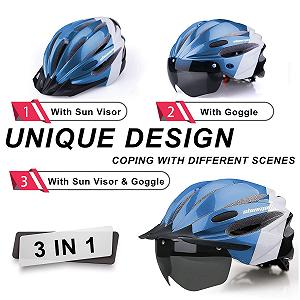 Шолом велосипедний Shinmax MTB з LED USB заднім ліхтарем та знімним магнітним козирком, регульований synthetic.ua - Фото 1