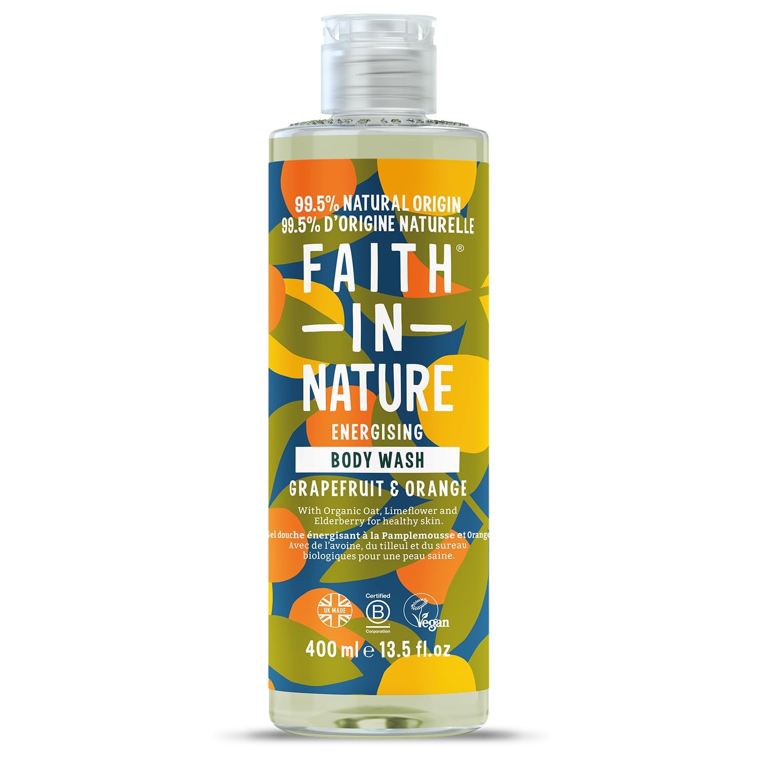 Гель для душу Faith In Nature Natural Grapefruit & Orange Бадьорий Веганський Без SLS та парабенів 400 мл, фото №1