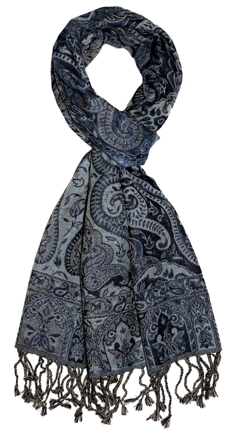 Шарф з вовни Lorenzo Cana Merino, м'який, з візерунком пейслі, багатокольоровий, 35 x 160 см, фото №3