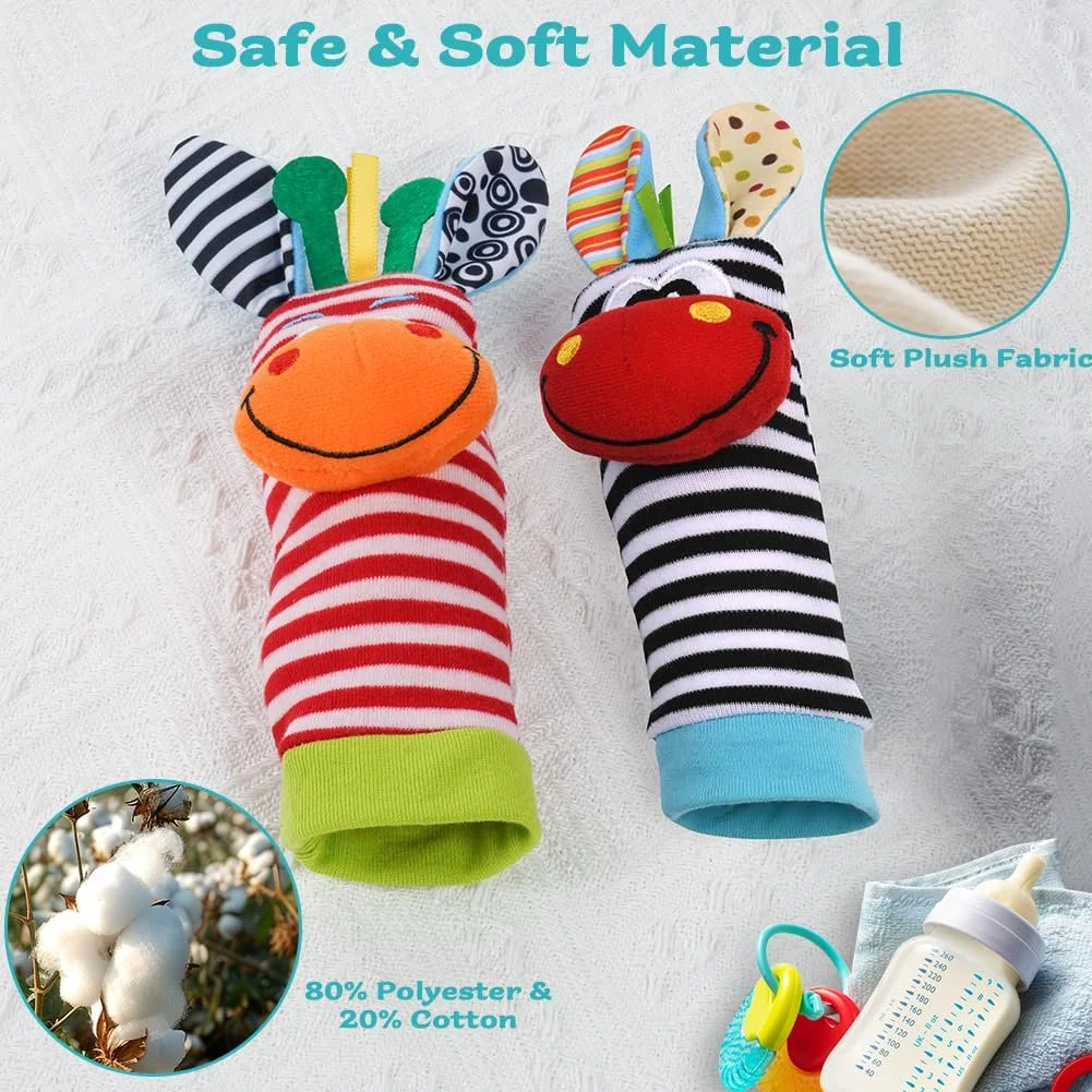 Носки Vicloon 4 шт Мягкая игрушка для развития Плюшевые для детей 0-6 месяцев, фото №5