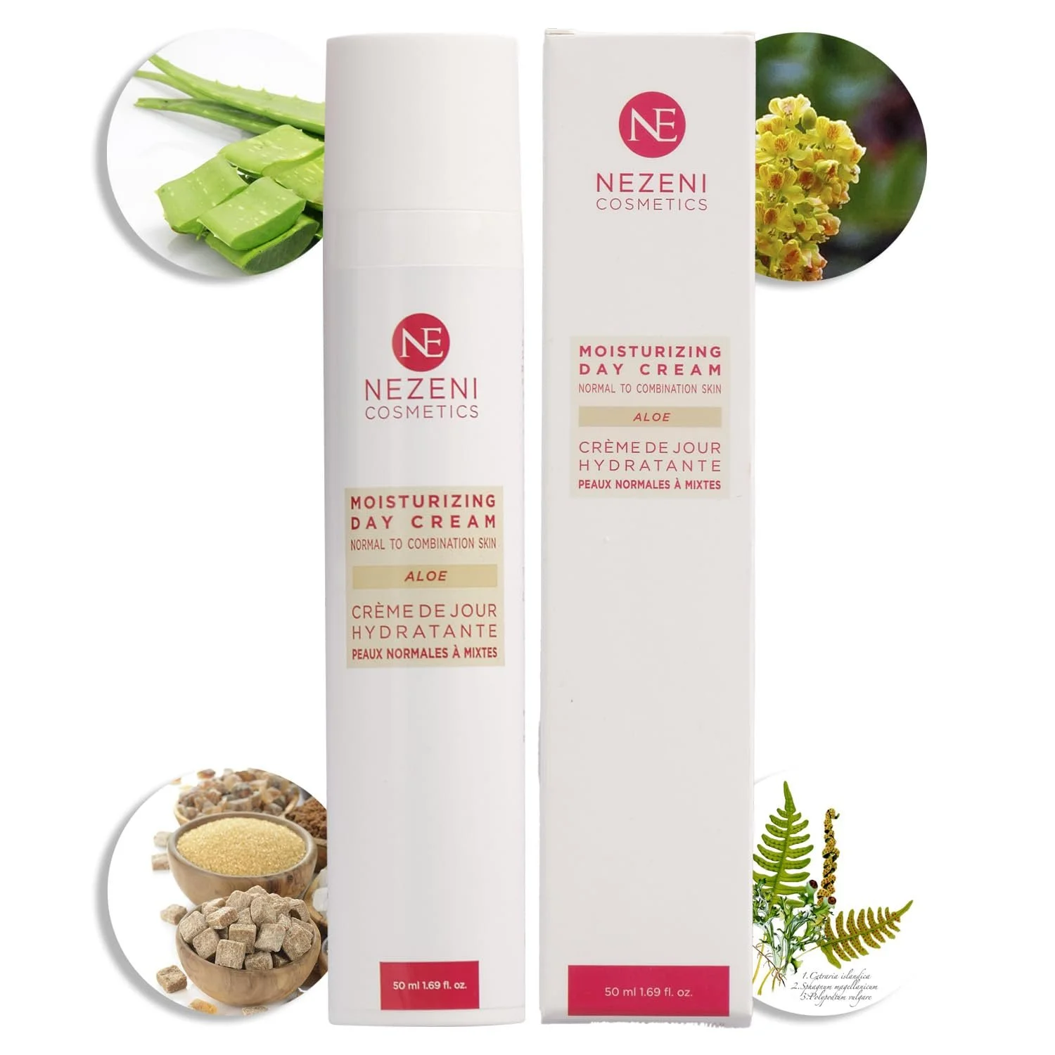 Зволожувальний крем для обличчя Nezeni Aloe Vera 79.70% 17 активних інгредієнтів для нормальної, жирної та комбінованої шкіри, фото №1
