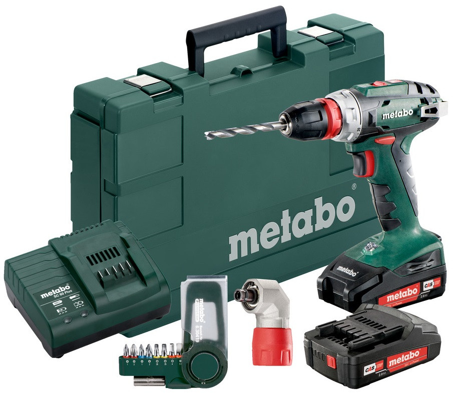 Metabo BS18Quick акумуляторний 18V 2x2Ah з у кофр кут насадка набір SP 9 шт, фото №1 Metabo BS18Quick акумуляторний 18V 2x2Ah з у кофр кут насадка набір SP 9 шт, фото №1