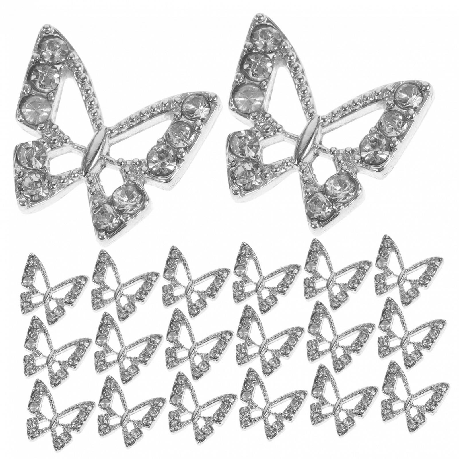 Украшения для ногтей Бабочки Стразы 20 шт., фото №1