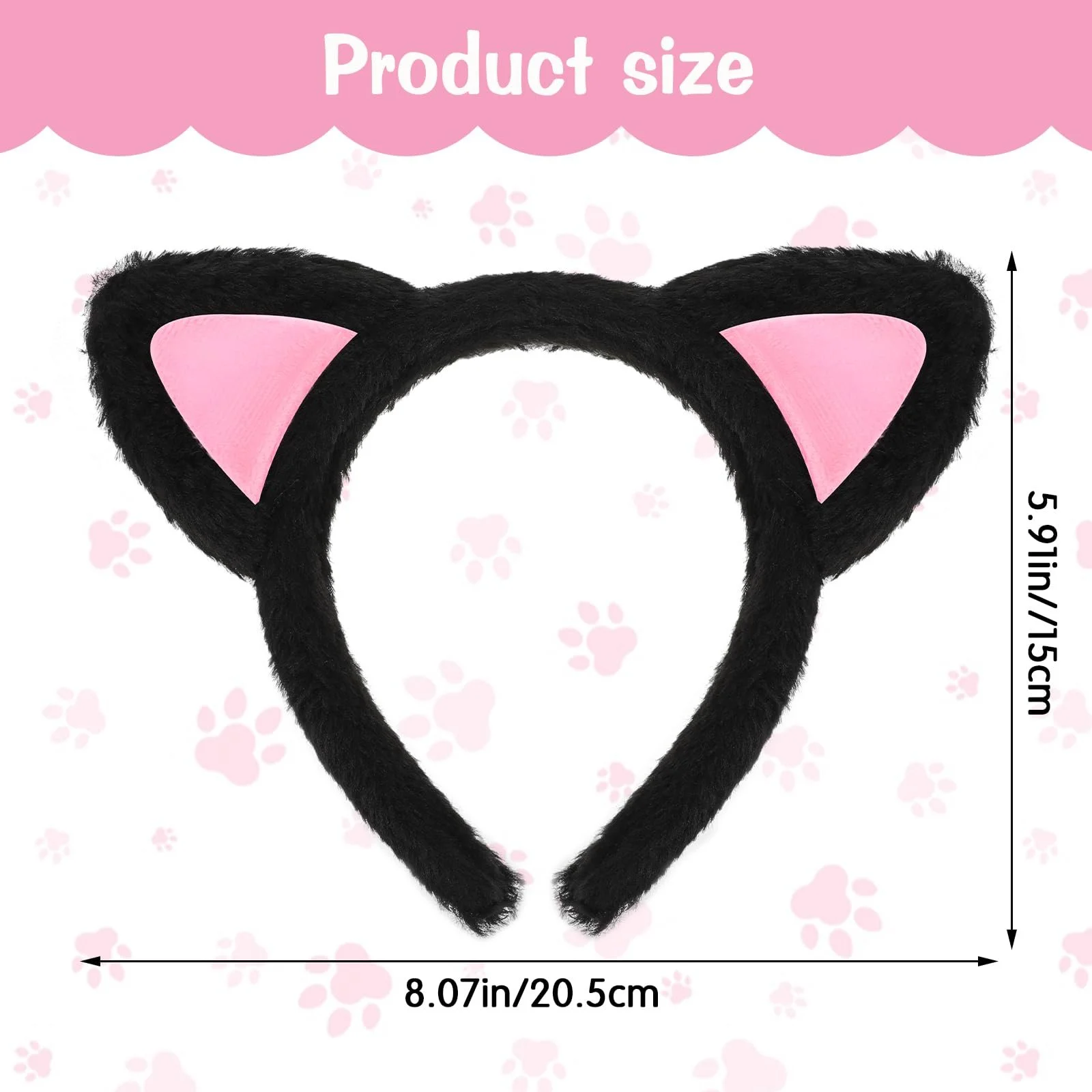 Набір обручів на голову з котячими вушками (2 шт.), фото №2 Набір обручів на голову з котячими вушками (2 шт.), фото №2