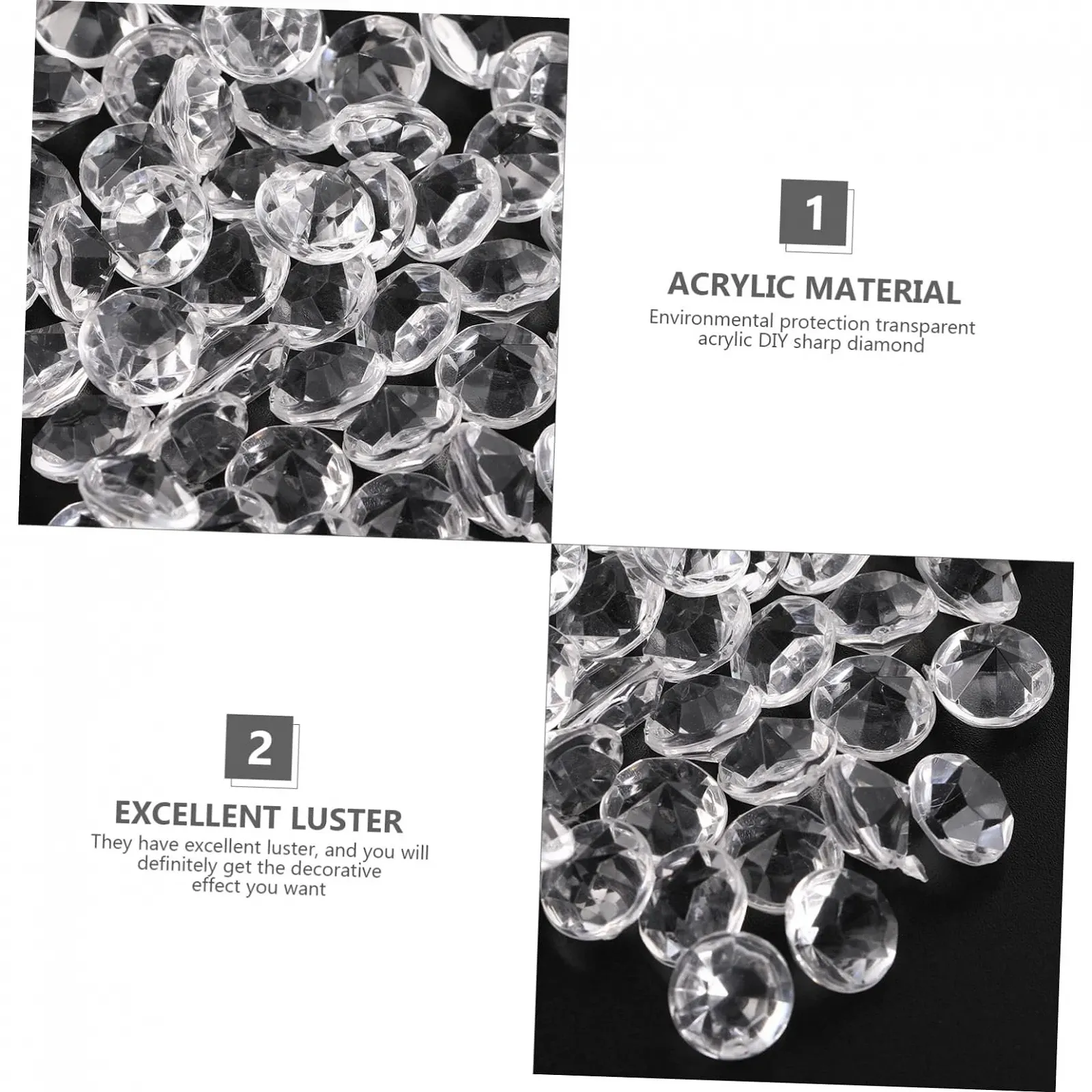 Стразы Акриловые Anneome 500 шт. Прозрачный, фото №4