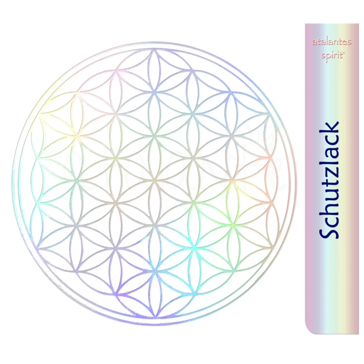 Наклейка Flower of Life 3 см 50 шт. прозора голограма, фото №1