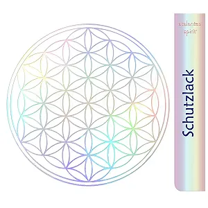 Наклейка Flower of Life 3 см 50 шт. прозора голограма - Фото 1