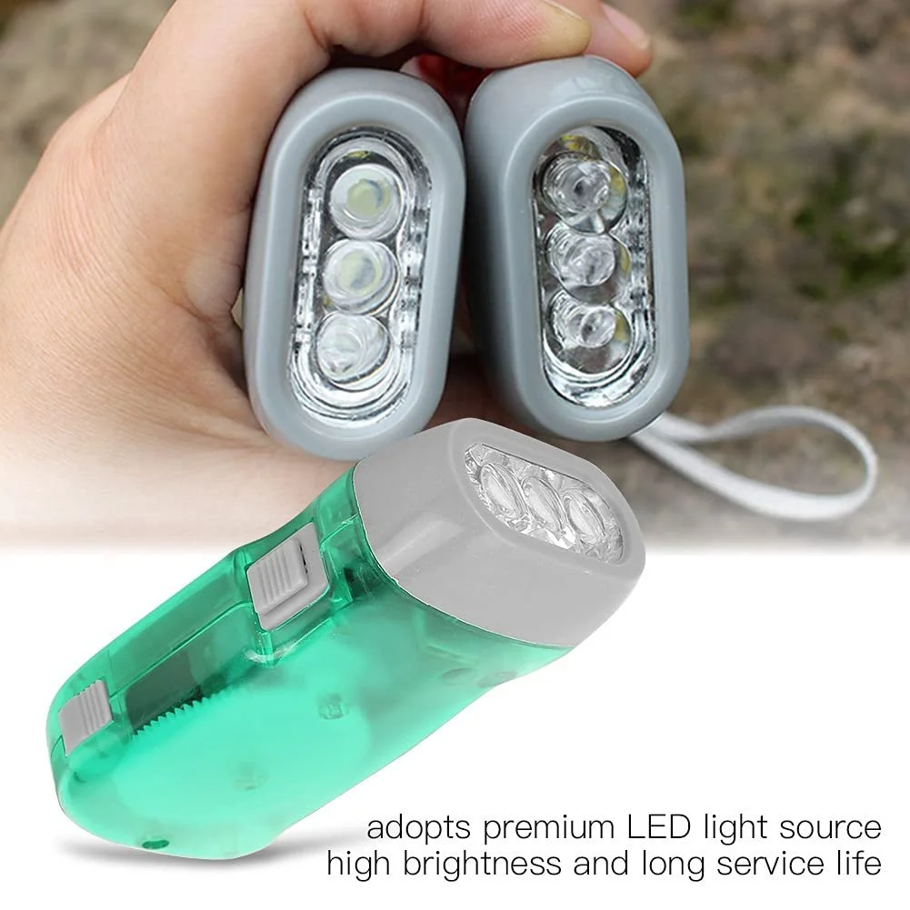 Ручний ліхтарик з ручним приводом Mini, ABS матеріал, аварійний , легкий, портативний, світлодіодне джерело світла, висока яскравість, для подорожей Жовтий з зеленим, фото №5