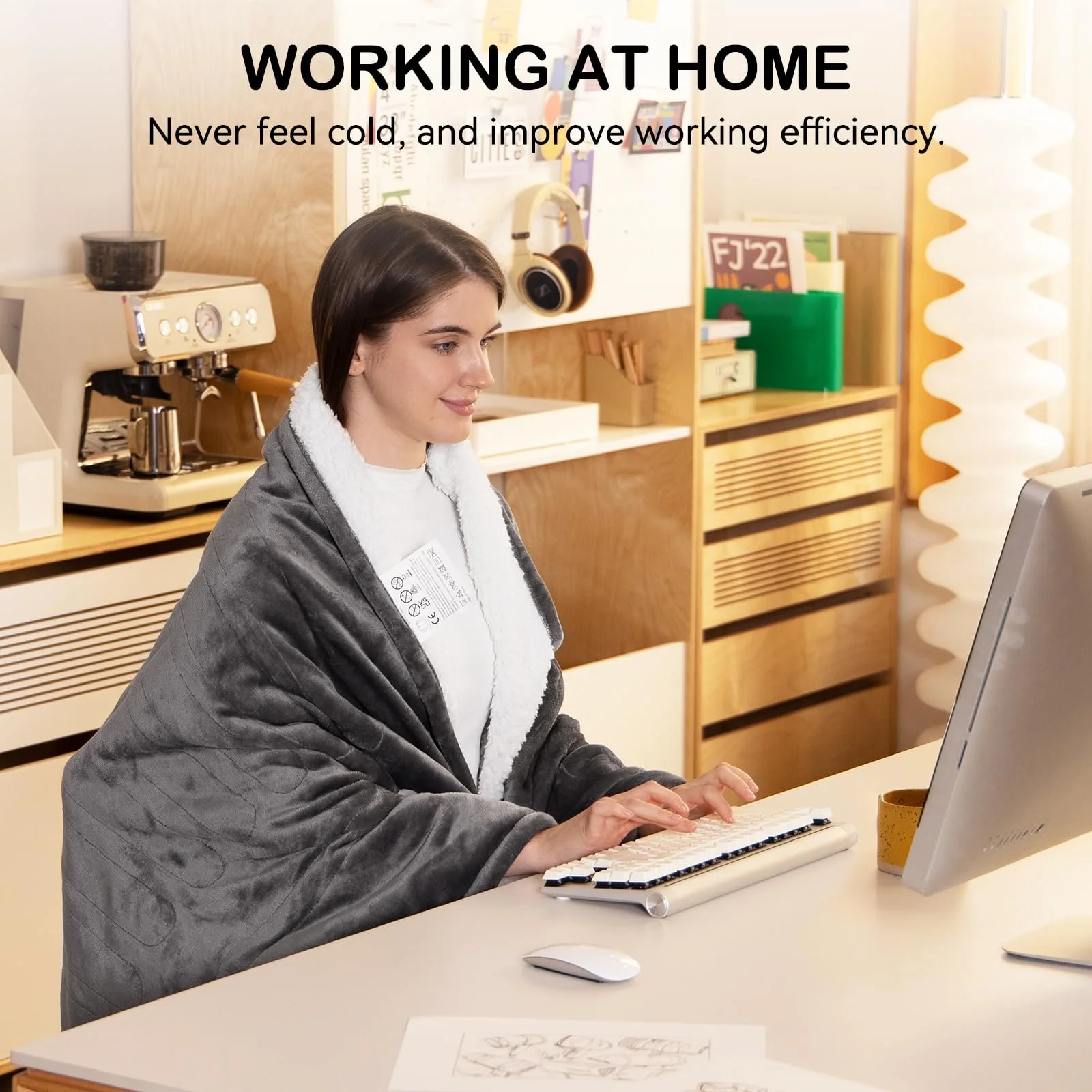 Электрическое одеяло Tiazhan 152 x 127 см Серый, фото №6