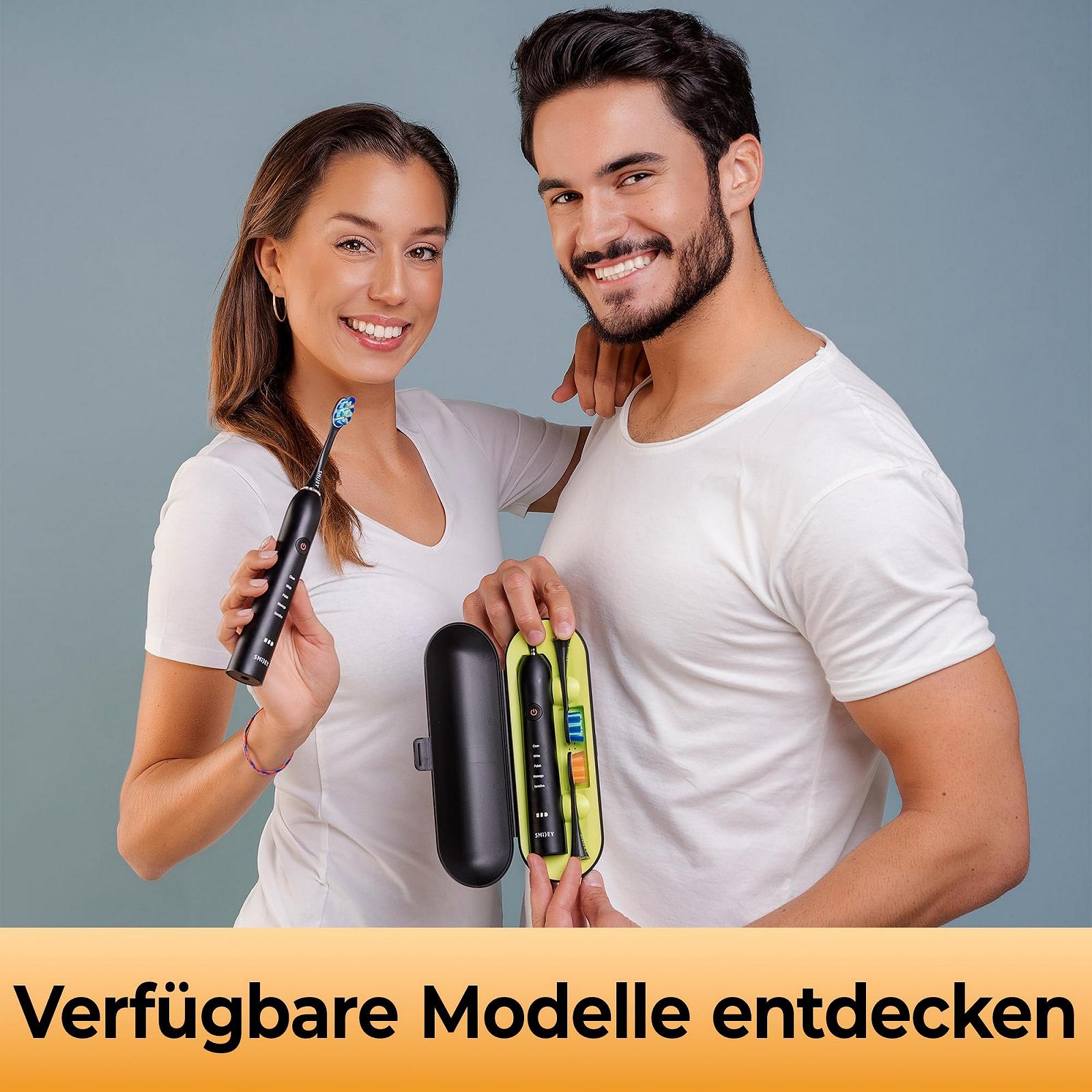 Електрична звукова зубна щітка SMILEY Pro White 96 000 рухів/хв 5 режимів із чохлом, фото №3