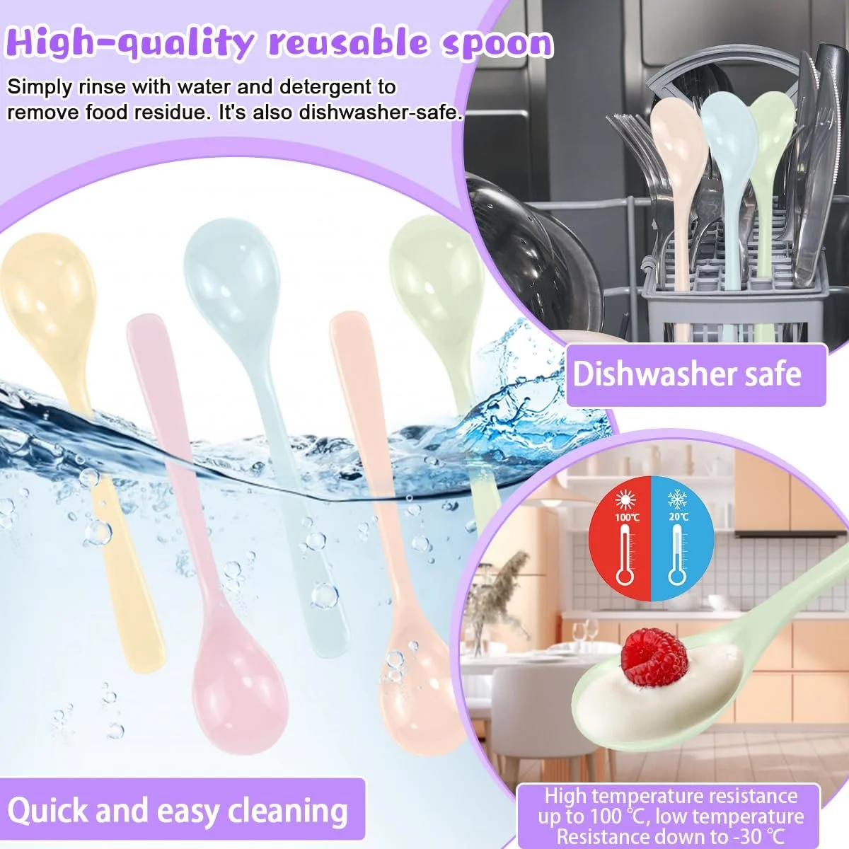 Набір з 5 ложок для яєць, багаторазові, фото №3